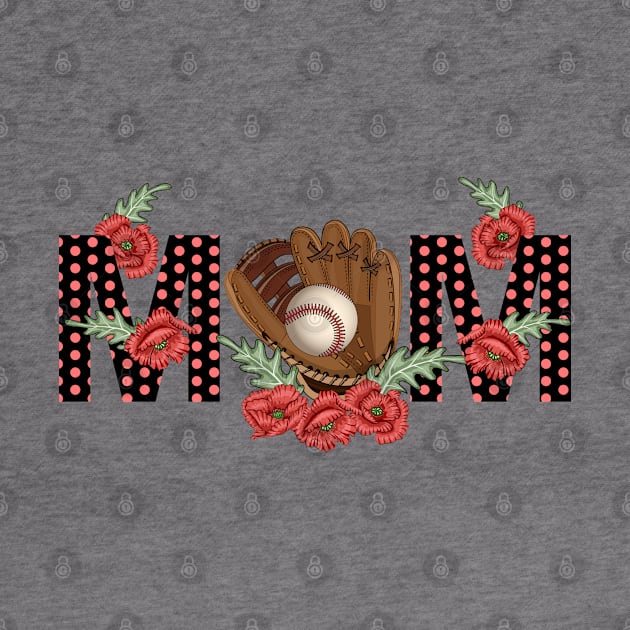 Baseball Mom Floral Design by Designoholic